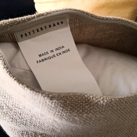 Pottery Barn Postcard Patch Lumbar Pillow 16"x26" - Picture 5 of 7